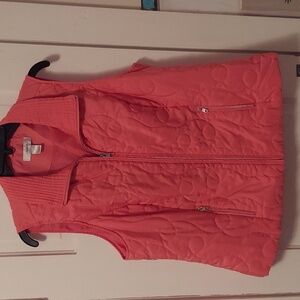 CJ BANKS Peach Color quilted vest.